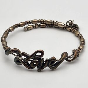 Alex & Ani Vintage Sixty-Six Silver Tone Love Bracelet